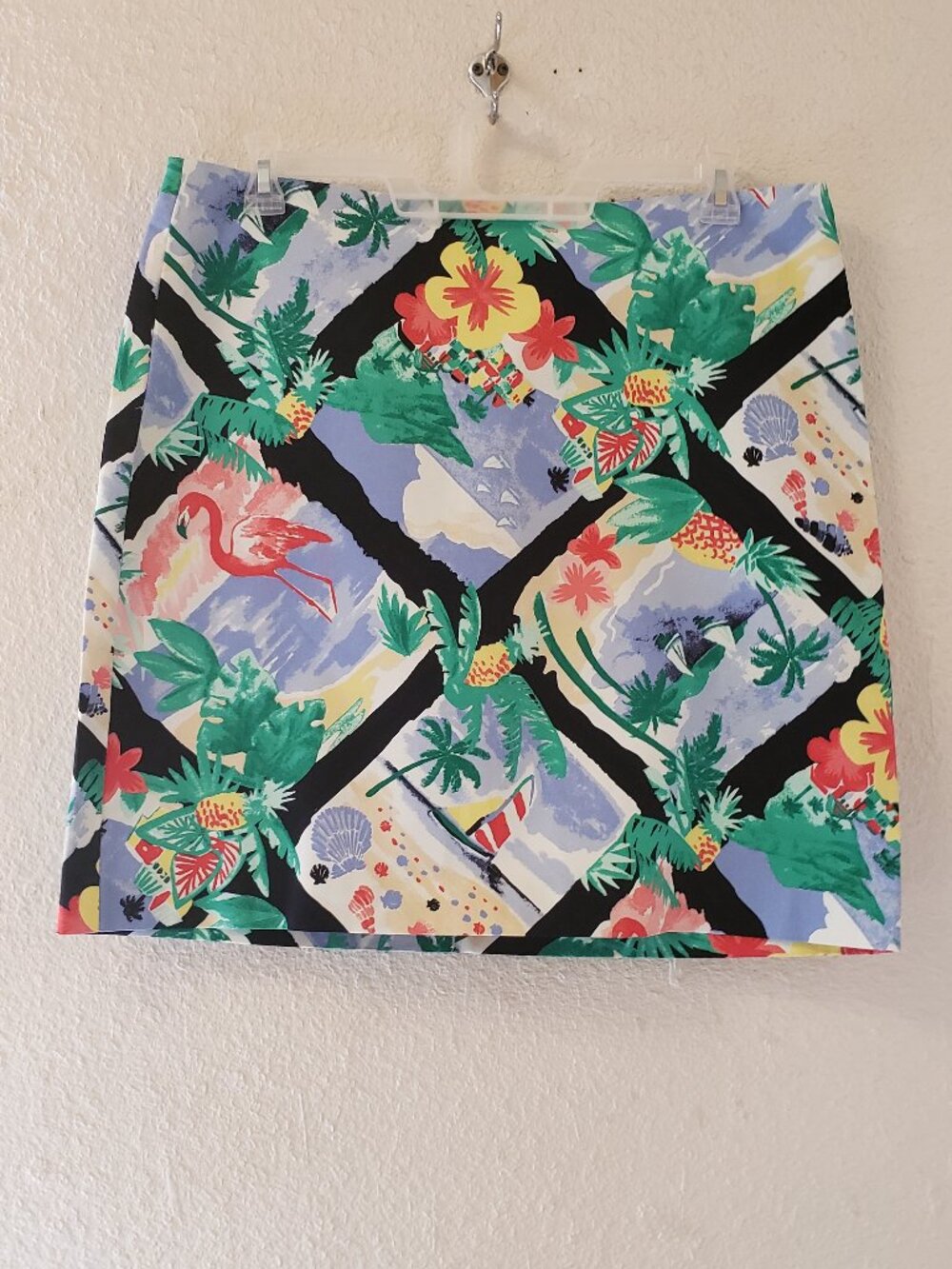 Talbots Mini Golf Skirt 10 Floral Straight Zipper Back Cotton Spandex